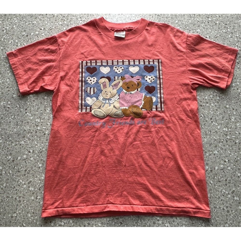 Vintage Country Friends Are Best Shirt M Cute‎ Bears Single Stitch 90's